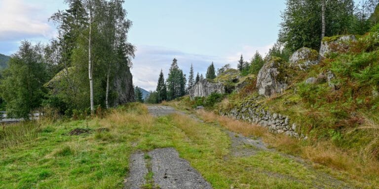 Den gamle Postvegen frå 1840-talet forbi Heddessteinen 17. august 2024. Foto.